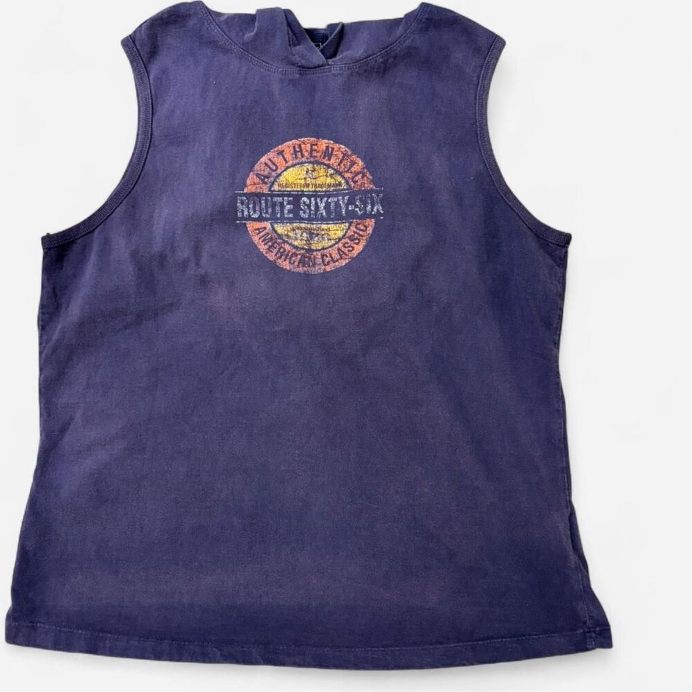 Route-66 Men's Navy and Blue Hoodie